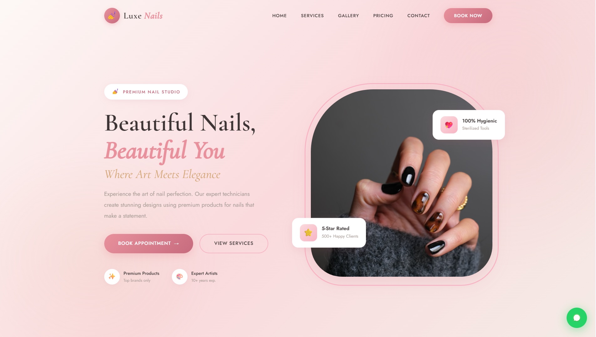 Luxe Nails Studio website project